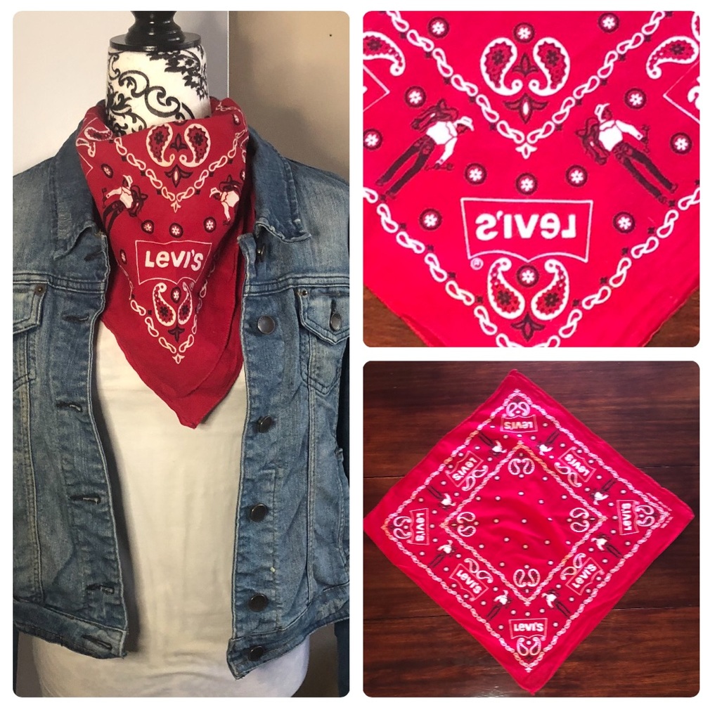 Levi’s:vintage 1970’s cowboy bandana 🤠